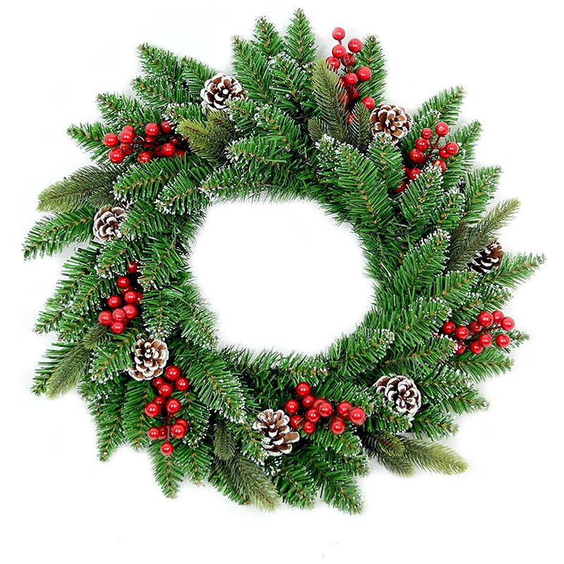 20 inch Frosted PVC Christmas Wreath