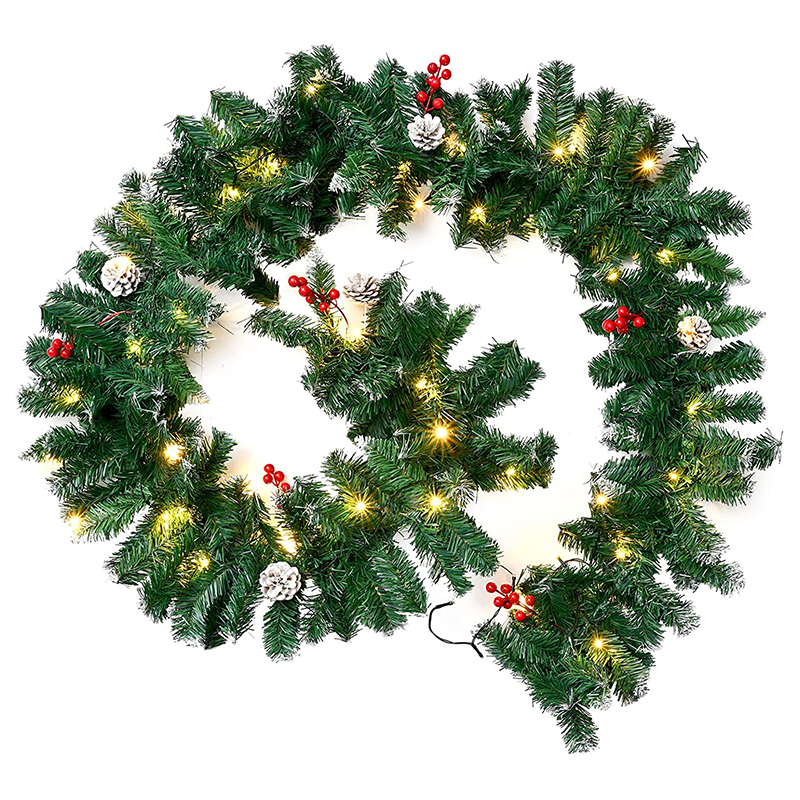 270cm Pre-lit PVC Christmas Garland