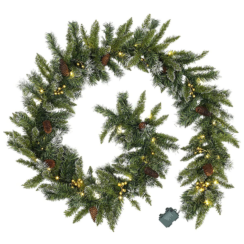 270cm Pre-lit PVC Christmas Garland