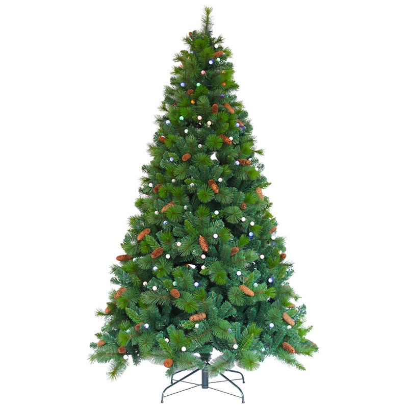 7.5 ft PVC Pine Needle Christmas Tree with lights