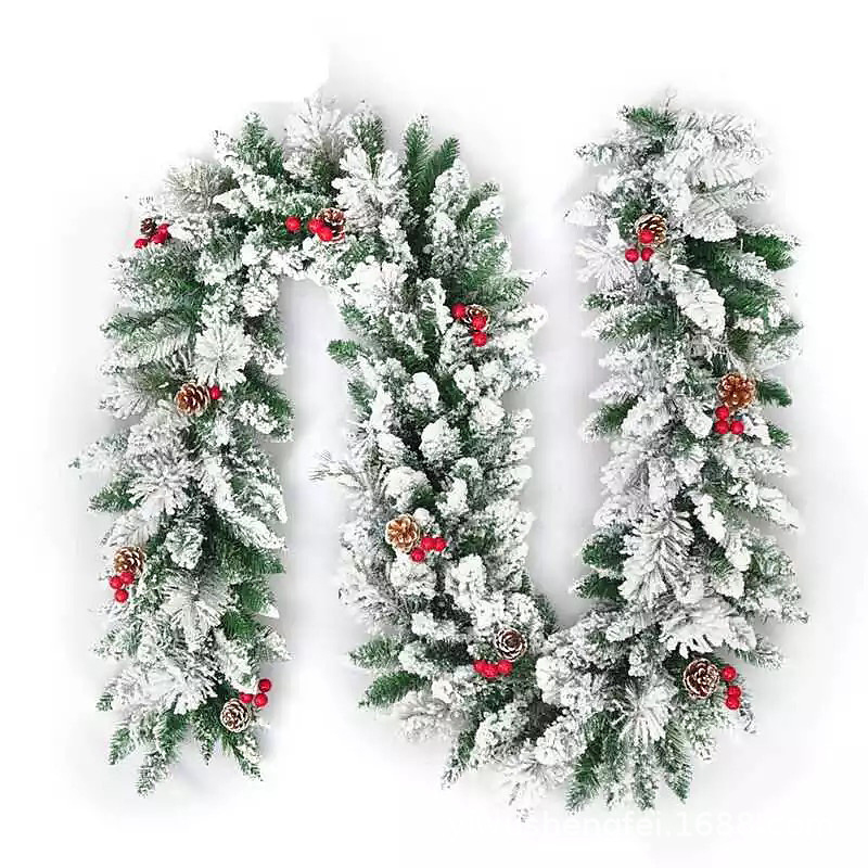 270cm Flocked PVC Christmas Garland