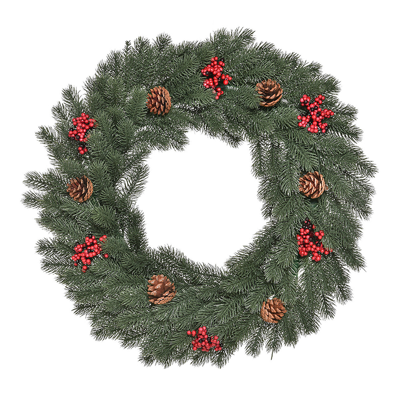 24 inch Unlit PE Christmas Wreath