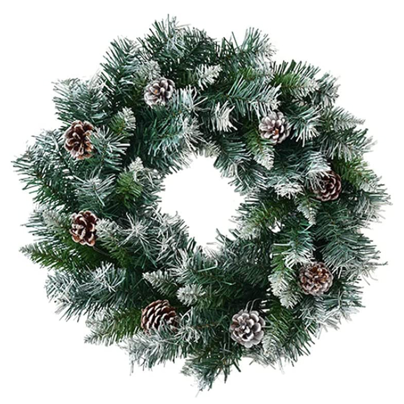 20 inch Frosted PVC Christmas Wreath