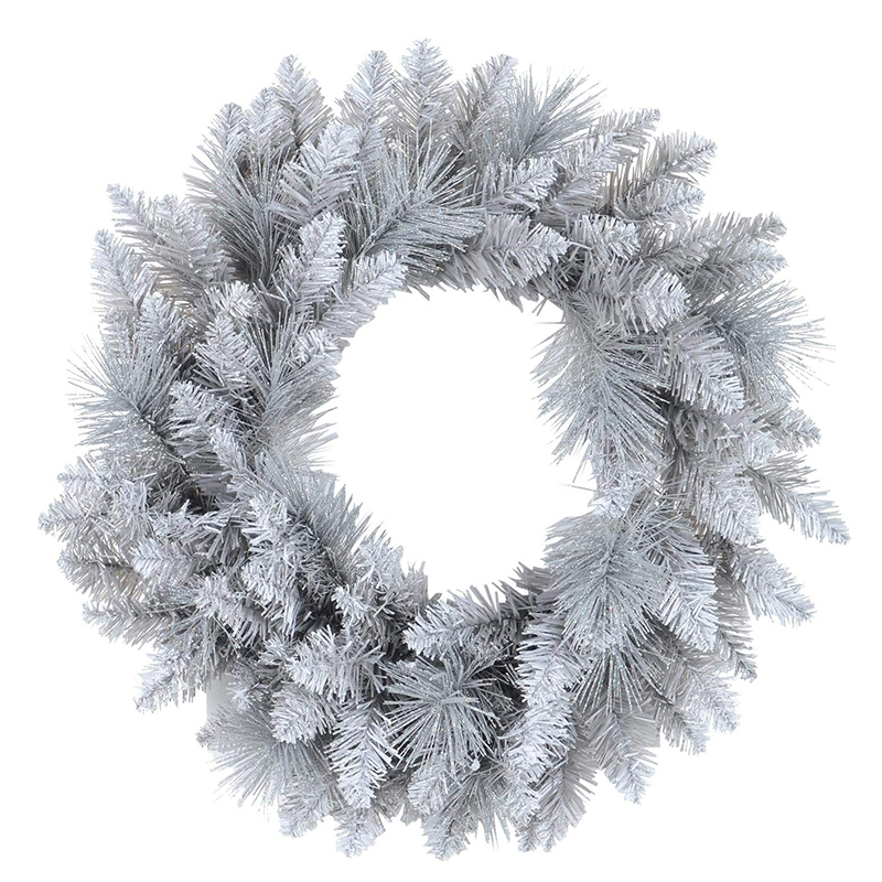 20 inch White PVC Christmas Wreath