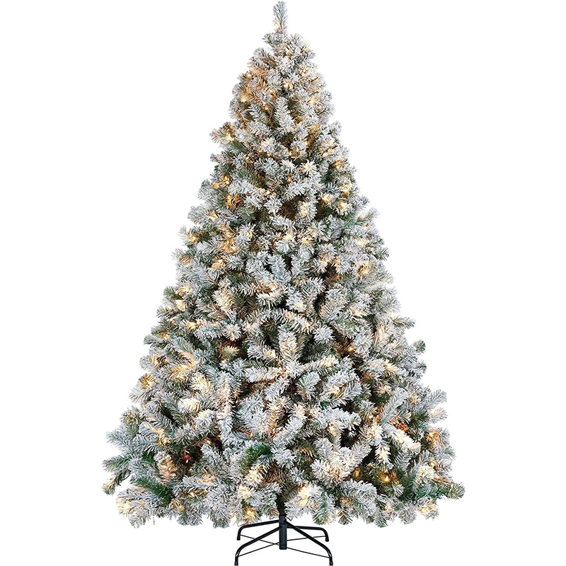 7.5 ft Flocked Christmas Tree with Lights