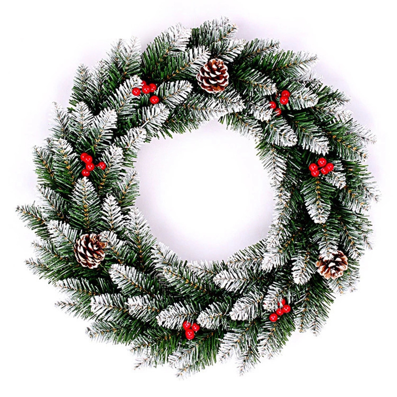 20 inch Frosted PVC  Christmas Wreath