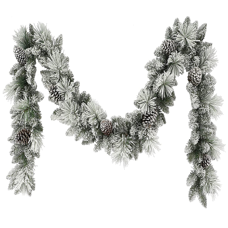 270cm Flocked Pine Needle Christmas Garland