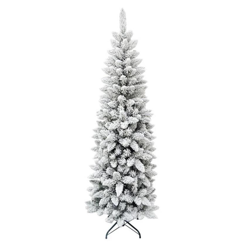 6 ft Flocked Slim Christmas Tree