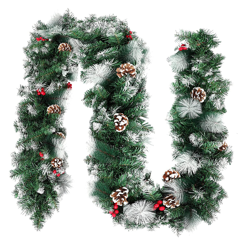 frosted flocked iced christmas garland