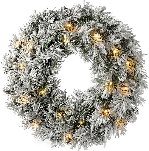 flocked, frosted, iced Christmas wreath